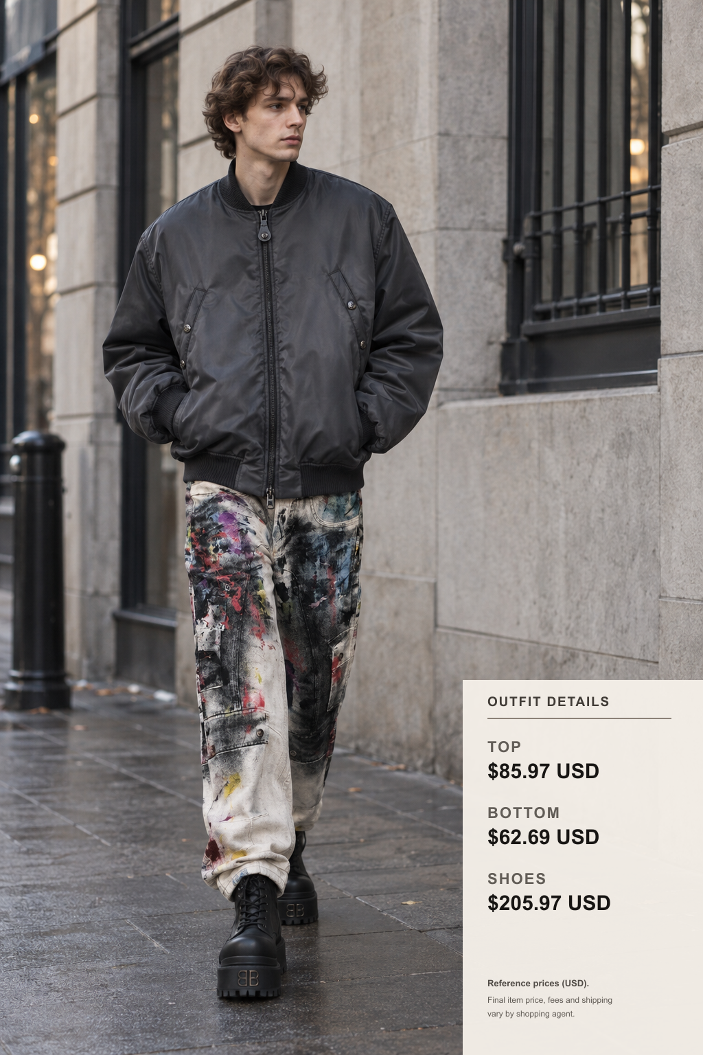 Acne Studios Knitwear for Fall-Winter Layering outfit 1 full-body street style for fashionreps