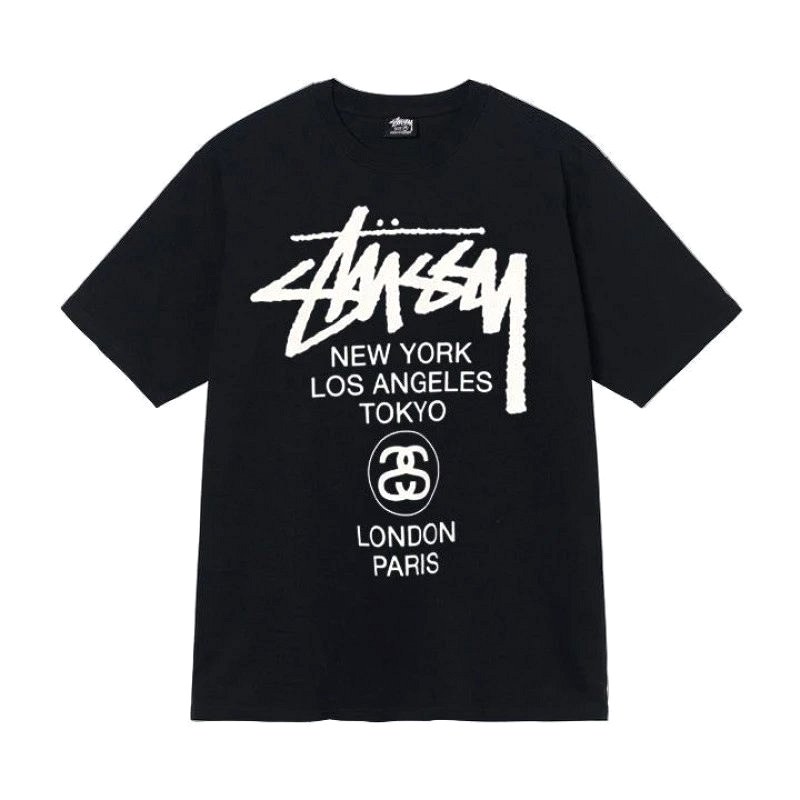 Stussy Letter Print Black T-Shirt Review: Loose-Fit 250–300 gsm Long-Staple Cotton